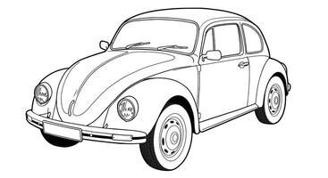 Volkswagen beetle coloring pages vector
