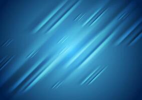 Tech blue diagonal stripes abstract background vector