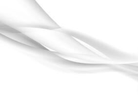 Abstract white grey smooth blurred glossy waves background vector