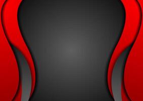 Abstract contrast red black wavy background vector