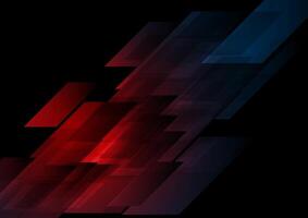Dark blue red shapes abstract tech background vector