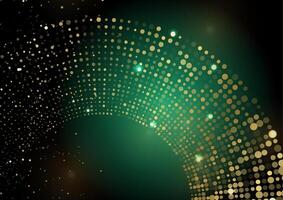 Shiny gold halftones dotted particles abstract sparkling background vector