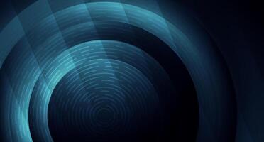 Dark blue round abstract futuristic tech background vector