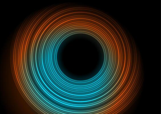 Blue orange minimal round lines abstract futuristic tech background