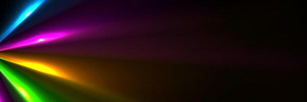 Bright neon laser rays abstract glowing background vector