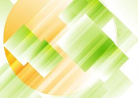 Green orange abstract minimal background with glossy squares vector