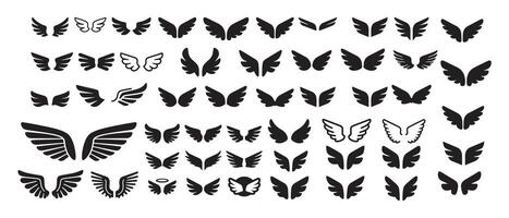 wings icons set. simple set of wings icons for web design vector
