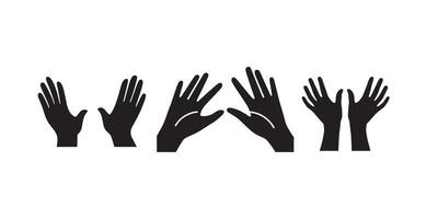 hands icons set isolated on white background vector