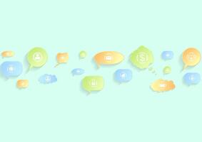 Abstract social communication icons background design vector