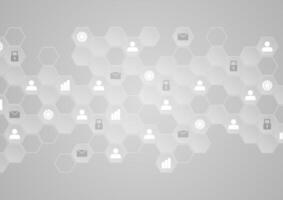 Light grey tech communication abstract background vector