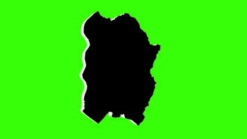 green screen 3d map of Lola Prefecture in Guinea video