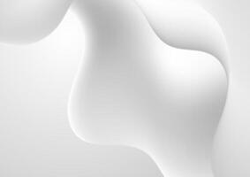 Abstract white grey smooth liquid wavy shapes elegant background vector