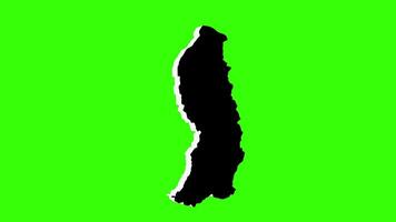green screen 3d map of Saint-Laurent-du-Maroni Arrondissement in guyana video