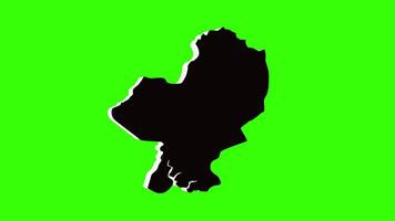 green screen 3d map of Dubreka Prefecture in Guinea video
