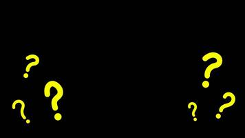 A bright yellow floating question mark, representing confusion, curiosity, or a question. The background is transparent. video