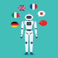 Artificial Intelligence robot translator vector