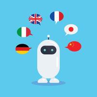 Artificial Intelligence chatbot translator vector