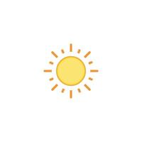 Sun icon on white background vector