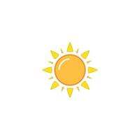 A yellow sun icon on a white background vector
