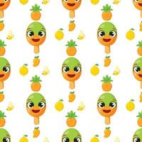 Cheerful fruit ice cream repeat pattern vector