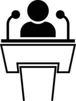 Lecturer icon, orator, politician, speaker icon. speaker podium icon illustration vector