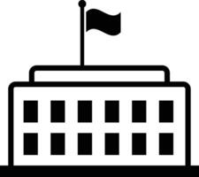 State institution Icon. with flag on top. government building icon Representing the architecture and symbol of a public institution. Official administration. Courthouse. Graphic design vector