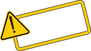 Caution with frame sign. a yellow warning sign with an exclamation mark on it. design in modern style vector