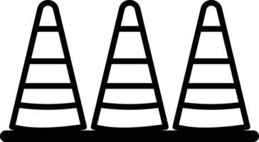 Road cones icon. Cone Construction icon. three traffic cones on a white background. vector