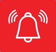 Bell Line icon. a bell icon on a red square. in modern style vector