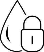 drop under lock icon. Dry condition. No moisture. black and white illustration of a drop and a padlock. isolated on white background. vector