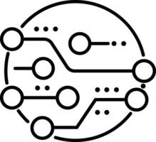 Circuit board icon. flat design in trendy style, isolated on white background, a black and white icon of a circuit board vector