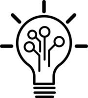 Light bulb and electronics icon. New electronic systems. isolated on white background. light bulb icon in trendy style vector
