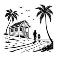 Ocean View Clipart for Sublimation Projects vector