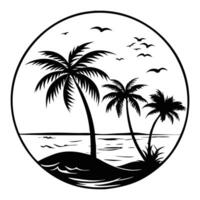 best Digital Beach Scene Illustration for Sublimation vector