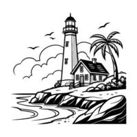 Coastal Beach Scene Sublimation Image vector