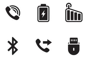 Six essential smartphone and device icons. vector