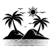 Digital Beach Scene Art for Printing vector