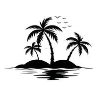 Printable Summer Beach Design with Palms vector