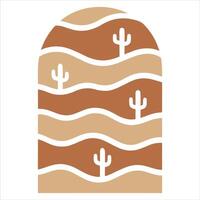 Modern Retro Boho Illustration Abstract Design for Sublimation and Minimalist Wall Art vector