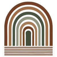 Abstract Boho Rainbow Design for Stylish Retro Modern Wall Prints vector