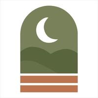Minimalist Boho Sun Wall Art in Abstract Retro Design Format vector