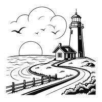 Sublimation Art of Summer Beach Scene vector
