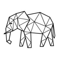 Low Poly Animal Design for elephant Sublimation vector