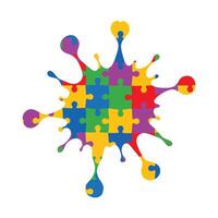 Autism Awareness Typography T-shirt Design , Autism Puzzle Design Sublimation, vector