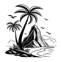 Hand Drawn Summer Beach Scene Design vector