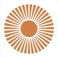 Abstract Sun Design in Retro Boho Style for Minimal Wall Art Prints vector