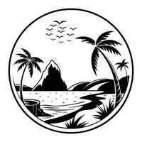 Beach Scene Design for Sublimation Printing vector