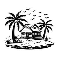 Serene Nature Beach Scene for Sublimation vector