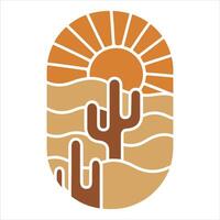 Abstract Boho Sun Illustration for Minimal Retro Wall Art Decor vector