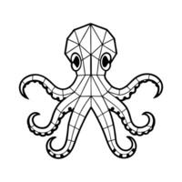 Octopus Wildlife Geometry in Abstract Polygon Design vector